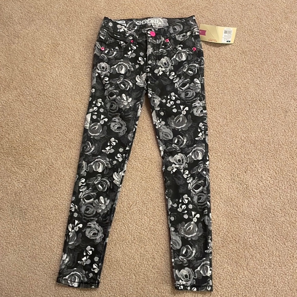 Girls Floral Jeans